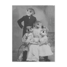 Vintage Altered Art Eichhörnchen-Familie