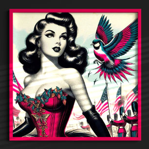 Vintage Alternative Korsett Pin Up Poster