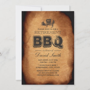 Vintage-Altes-Schweinebraten-Rentner-BBQ-Party Einladung