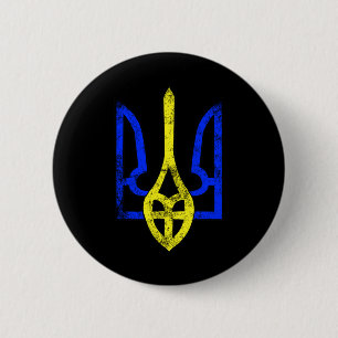 Vintage altes Tryzub ukrainisches Symbol Ukraine F Button