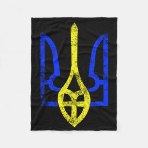 Vintage altes Tryzub ukrainisches Symbol Ukraine F Fleecedecke