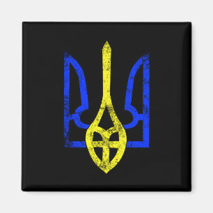 Vintage altes Tryzub ukrainisches Symbol Ukraine F Magnet