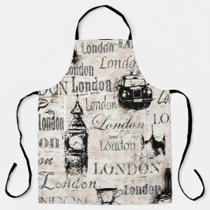 Vintage altes Zeitungspapier London Grunge Collage Schürze