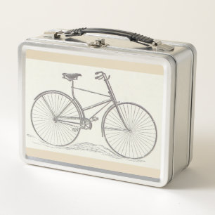 Vintage, altmodische Fahrrad-Beschreibung Metall Lunch Box