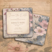Vintage, altmodische Save the Date-Karte