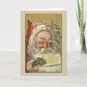 Vintage Altmodische Weihnachtskarte Feiertagskarte