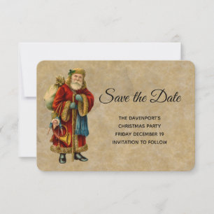 Vintage altmodischer Weihnachtsmann Weihnachten Save The Date