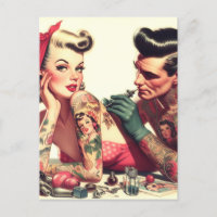 Vintage Altschule Tattoo Couple Illustration