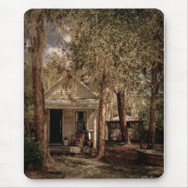 Vintage Altstadt Florida Rustikale Hütte aus Holz Mousepad