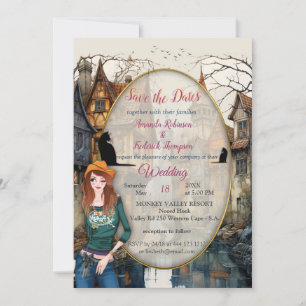 Vintage Altstadt Kunst Einladung