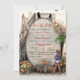 Vintage Altstadt Kunst Einladung