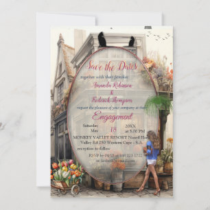 Vintage Altstadt Kunst Einladung