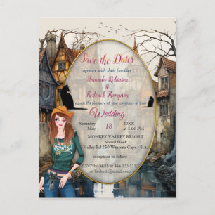 Vintage Altstadt Kunst Postkarte