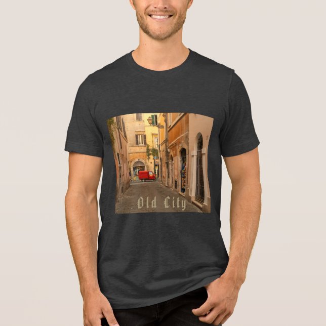 Vintage, Altstadt, Oldtimer, Antik-Stil  Tri-Blend Shirt (Vorderseite)