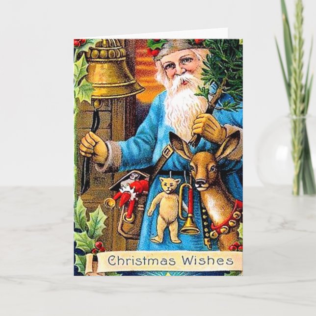 Vintage Altstadt - Weihnachtsfeiertage Feiertagskarte (Vorderseite)