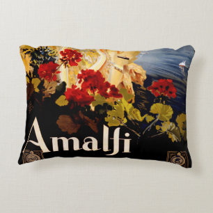 Vintage Amalfi Italia Reise-Grafikposter-Kunst Dekokissen