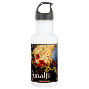 Vintage Amalfi Italia Reise-Grafikposter-Kunst Edelstahlflasche