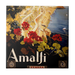 Vintage Amalfi Italia Reise-Grafikposter-Kunst Fliese