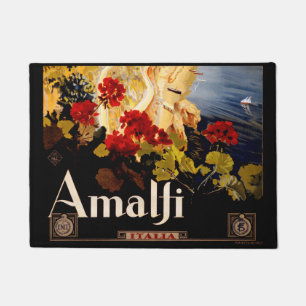 Vintage Amalfi Italia Reise-Grafikposter-Kunst Fußmatte