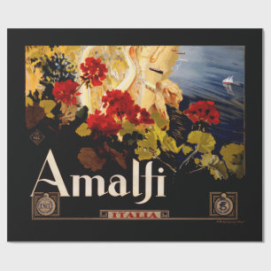 Vintage Amalfi Italia Reise-Grafikposter-Kunst Geschenkpapier