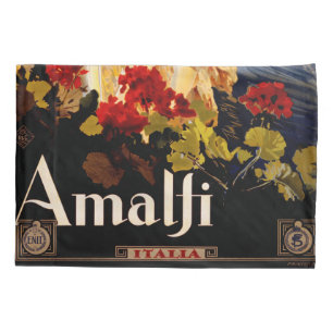 Vintage Amalfi Italia Reise-Grafikposter-Kunst Kissenbezug