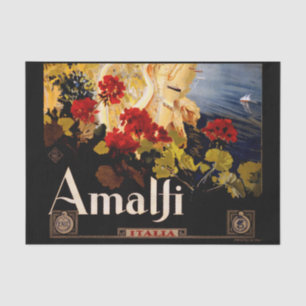 Vintage Amalfi Italia Reise-Grafikposter-Kunst Seidenpapier