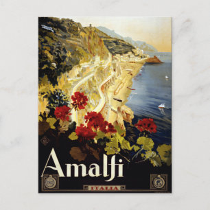 Vintage Amalfi Küste Italia Postkarte