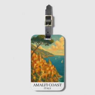 Vintage Amalfi-Küste Italien Illustration Gepäckanhänger