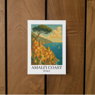 Vintage Amalfi Küste Italien Illustration Postkarte