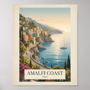 Vintage Amalfi-Küste Italien Reiseplakat Mittelm Poster