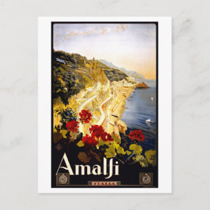 Vintage Amalfi-Küste Italien Reiseplakat Postkarte