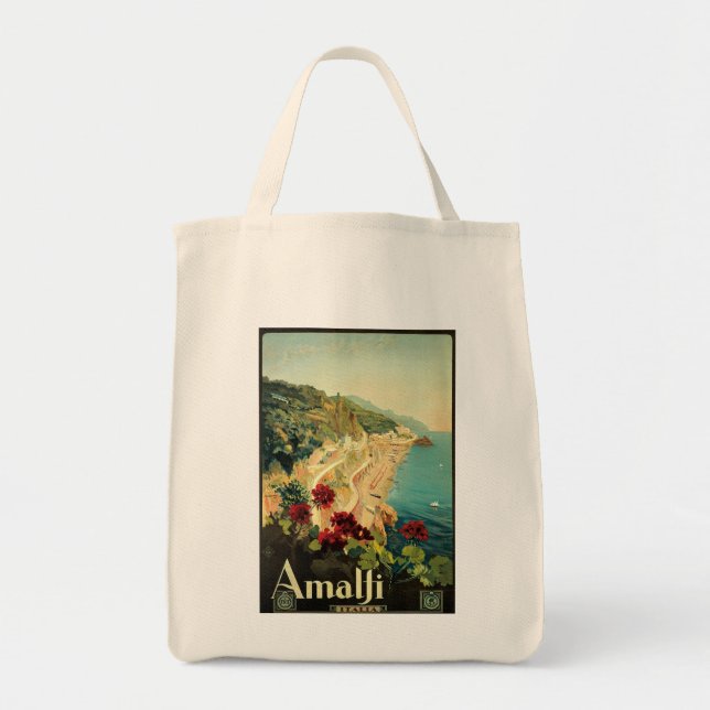 Vintage Amalfi-Reisewerbung Tragetasche (Vorne)
