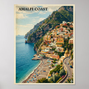 Vintage Amalfiküste Italien Retro Reise Poster