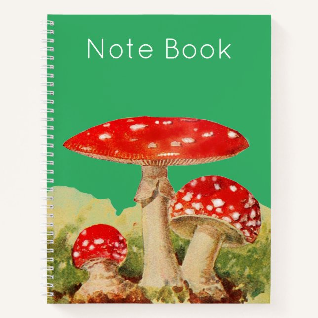 Vintage Amanita Muscaria Pilz Spiral Notebook Notizbuch (Vorderseite)