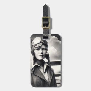 Vintage Amelia Earhart weibliche Flugpionierin Abe Gepäckanhänger