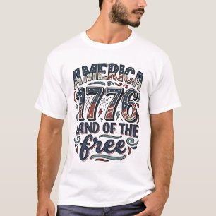 Vintage America 1776 Land der Freien Shirt-Design T-Shirt
