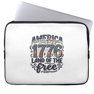 Vintage America 1776 Land der Freien Shirts-Design Laptopschutzhülle