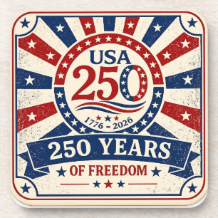 Vintage America 250 Achterbahn Patriotic USA Getränkeuntersetzer
