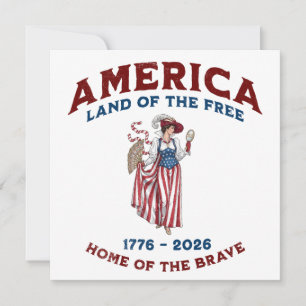 Vintage America 250. Jahrestag 1776-2026 Einladung