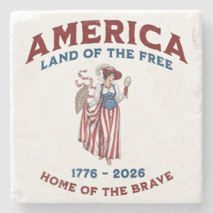 Vintage America 250. Jahrestag 1776-2026 Steinuntersetzer