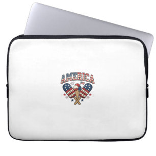 Vintage America Eiscreme Patriotisches-Shirt-Desig Laptopschutzhülle