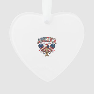 Vintage America Eiscreme Patriotisches-Shirt-Desig Ornament