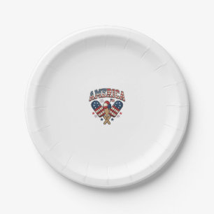 Vintage America Eiscreme Patriotisches Shirt Desig Pappteller