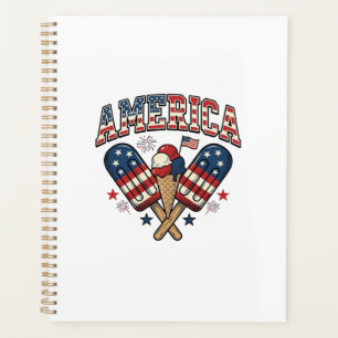 Vintage America Eiscreme Patriotisches-Shirt-Desig Planer