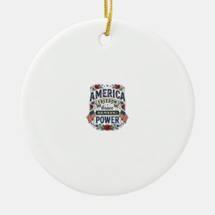 Vintage America Freiheit Patrioten-Shirt Design_1 Keramik Ornament