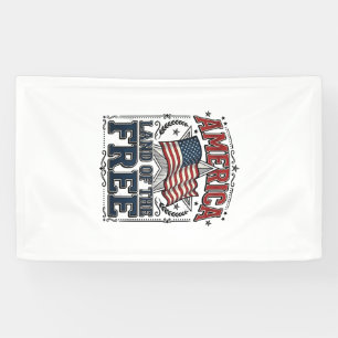 Vintage America Land Of The Free Patriotisches T-S Banner