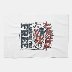 Vintage America Land Of The Free Patriotisches T-S Geschirrtuch