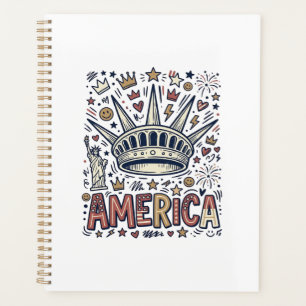 Vintage America Liberty Crown Patriotes T-Shirt De Planer