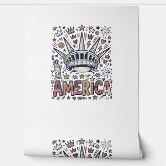 Vintage America Liberty Crown Patriotes T-Shirt De Tapete