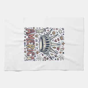 Vintage America Liberty Crown Patriotisches Shirt  Geschirrtuch
